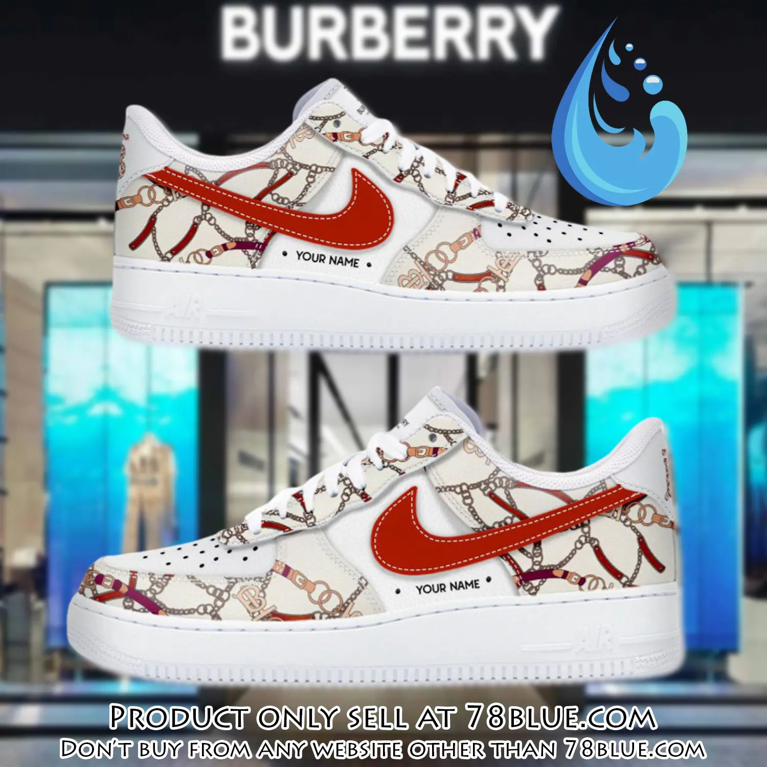 Personalized burberry luxury air force 1 sneakers limited af1 shoes oaf1001 78b5111460